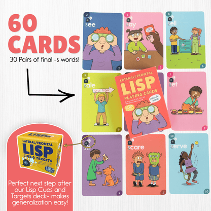 Lateral/Frontal Lisp Playing Cards - Initial /s/ Playing Cards Lateral/Frontal Lisp Playing Cards - Initial /s/ Playing Cards Best Speech Language Therapy Tools