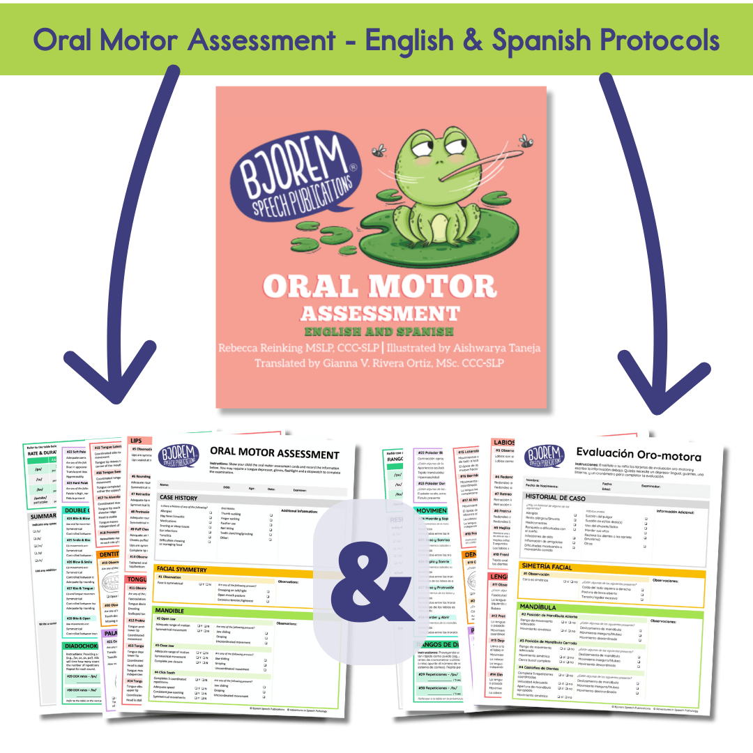 Oral Motor Assessment English & Spanish Oral Motor Assessment for Kids in Speech Therapy by Bjorem Speech Best Speech Language Therapy Tools