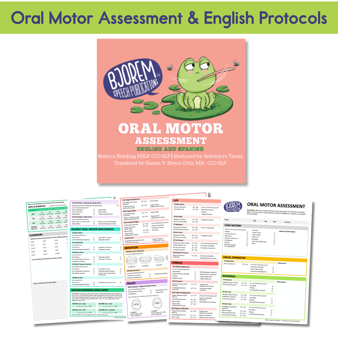 Oral Motor Assessment English & Spanish Oral Motor Assessment for Kids in Speech Therapy by Bjorem Speech Best Speech Language Therapy Tools