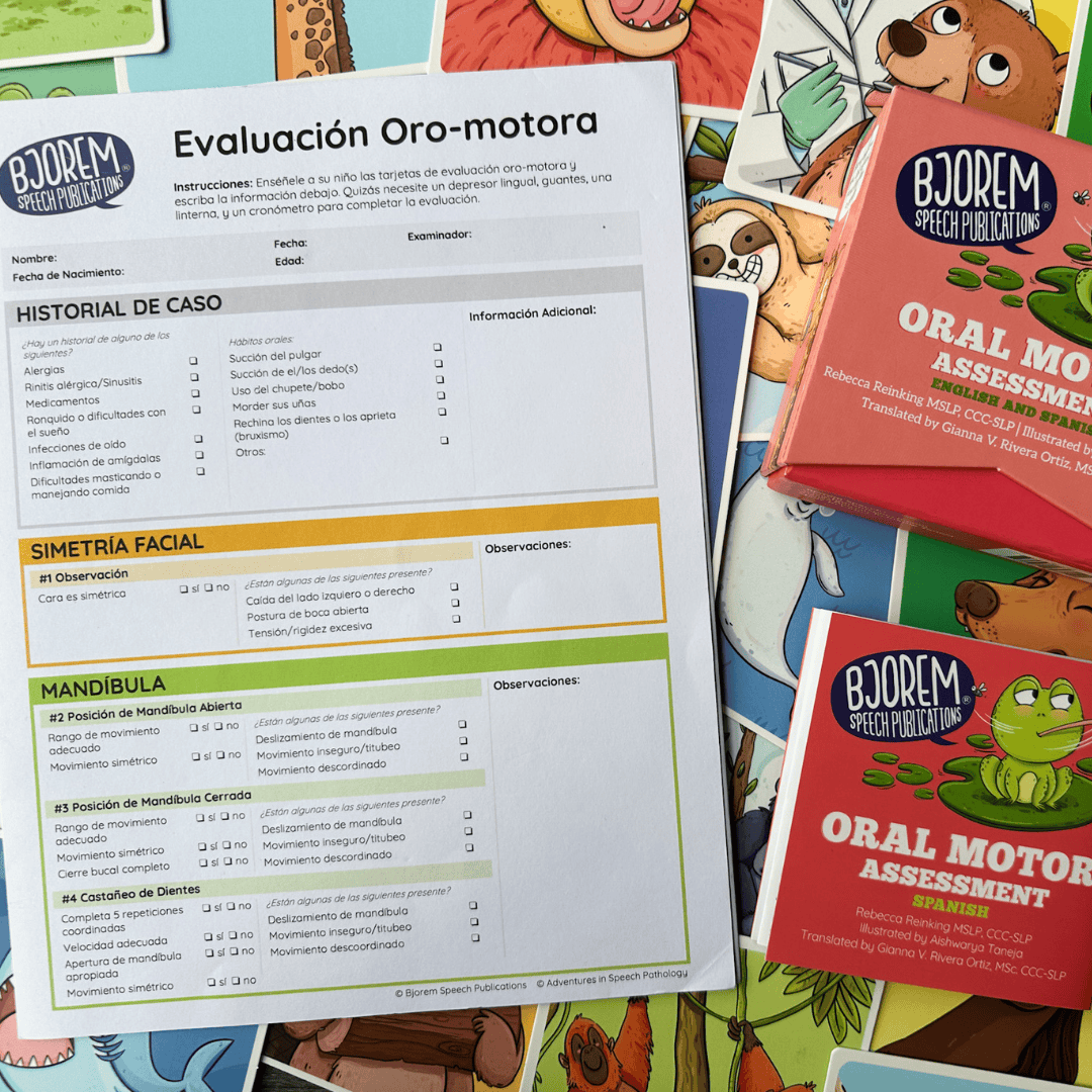 Oral Motor Assessment English & Spanish Oral Motor Assessment for Kids in Speech Therapy by Bjorem Speech Best Speech Language Therapy Tools
