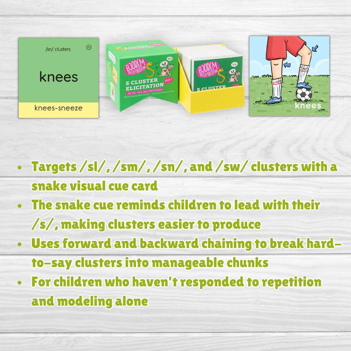 S Cluster Elicitation Deck 1 — for /sl/, /sm/, /sn/, and /sw/ Clusters S Cluster Elicitation Deck 1 – /s/ Blends Cards | Bjorem Speech Best Speech Language Therapy Tools