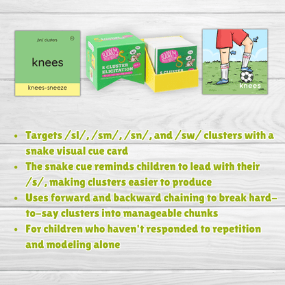 S Cluster Elicitation Deck 1 — for /sl/, /sm/, /sn/, and /sw/ Clusters S Cluster Elicitation Deck 1 – /s/ Blends Cards | Bjorem Speech Best Speech Language Therapy Tools