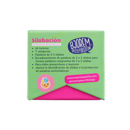 Silabación de Palabras Multisilábicas - Spanish Multisyllabic Words Silabación - Spanish Multisyllabic Therapy Cards - Syllabification Best Speech Language Therapy Tools