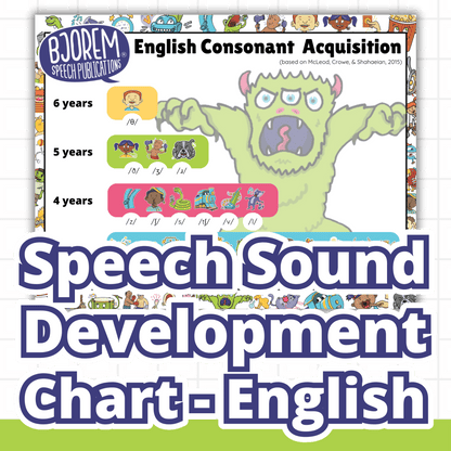 Speech Sound Development Chart - English Consonant Acquisition - Free Digital Download Speech Sound Development Chart - English Consonants Bjorem Speech®  Best Speech Language Therapy Tools
