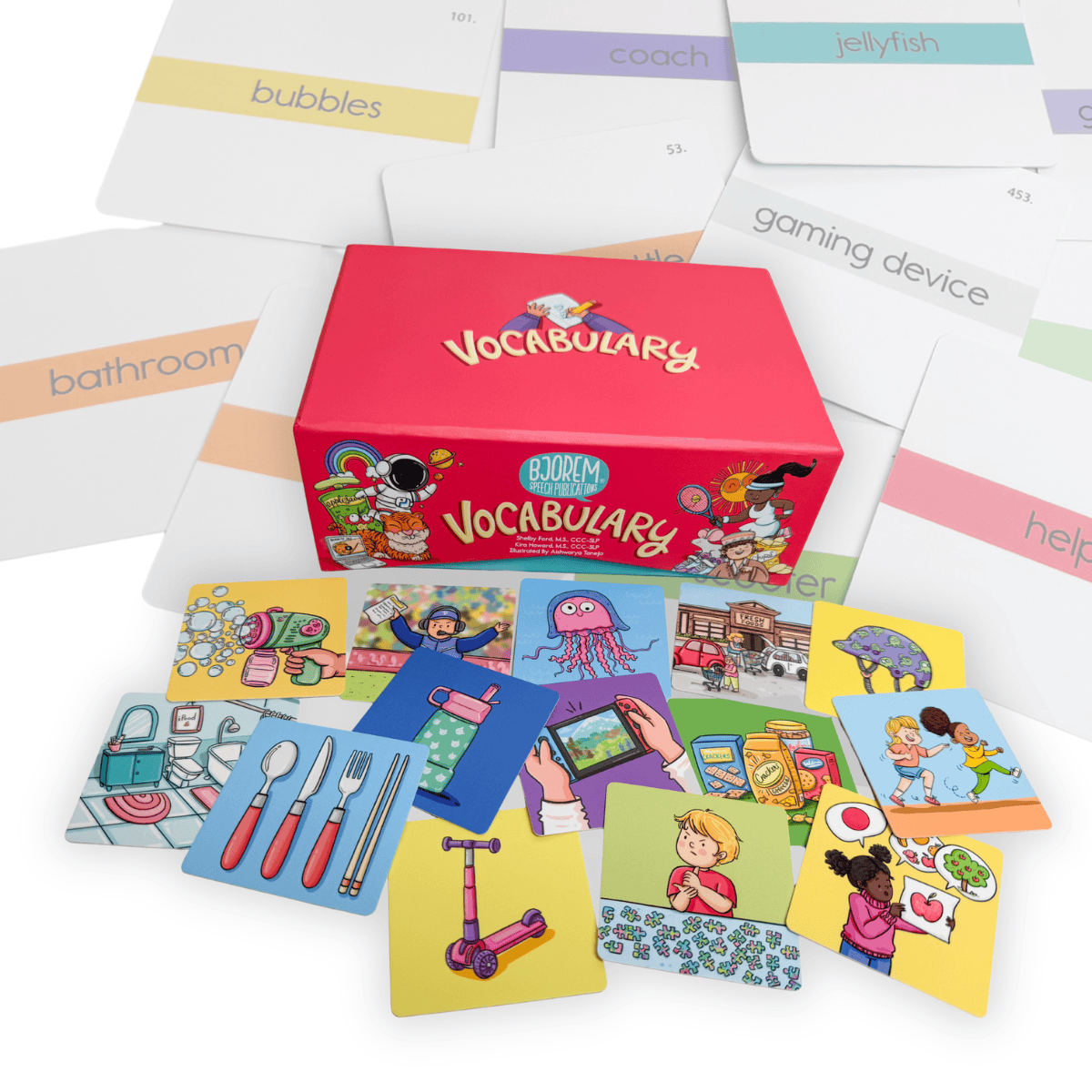 Bjorem Vocabulary box with cards and dividers in front