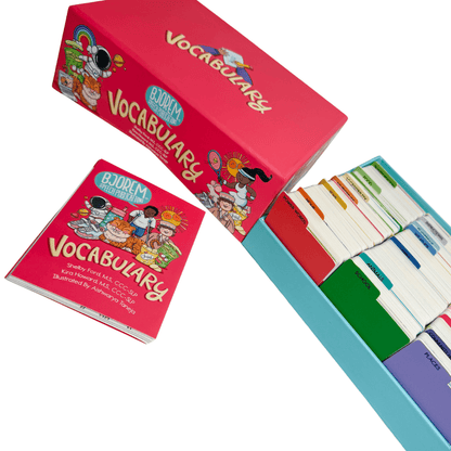 Open Bjorem Vocabulary box with the instruction booklet