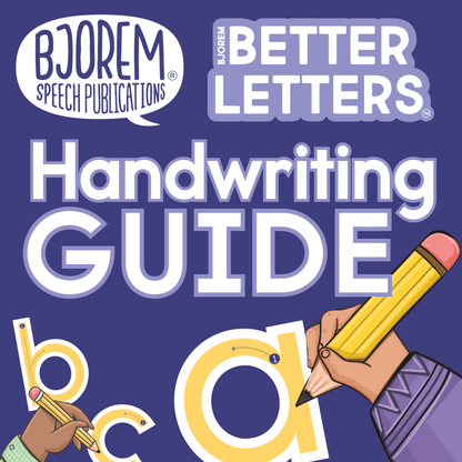 Handwriting Guide - Bjorem Speech Better Letters - Digital Download Bjorem Speech Better Letters Handwriting Guide - Early Literacy Download Best Speech Language Therapy Tools