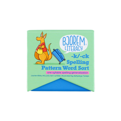 '-k/-ck Spelling Pattern Word Sort ck Spelling Pattern Word Sort for Dyslexia Intervention Best Speech Language Therapy Tools