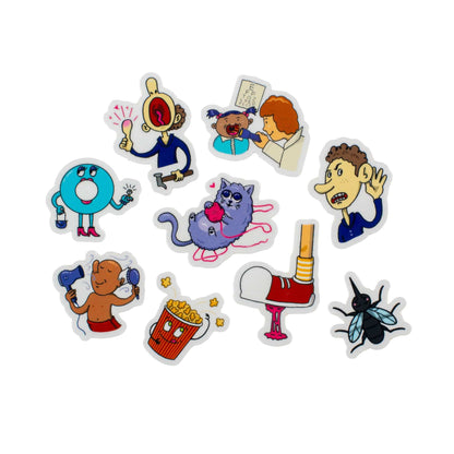 Bjorem Better Letters™ & Bjorem Speech Sound Cues Mini Vinyl Sticker Pack Speech Sound Cues & Better Letters Stickers - Speech & Literacy Best Speech Language Therapy Tools