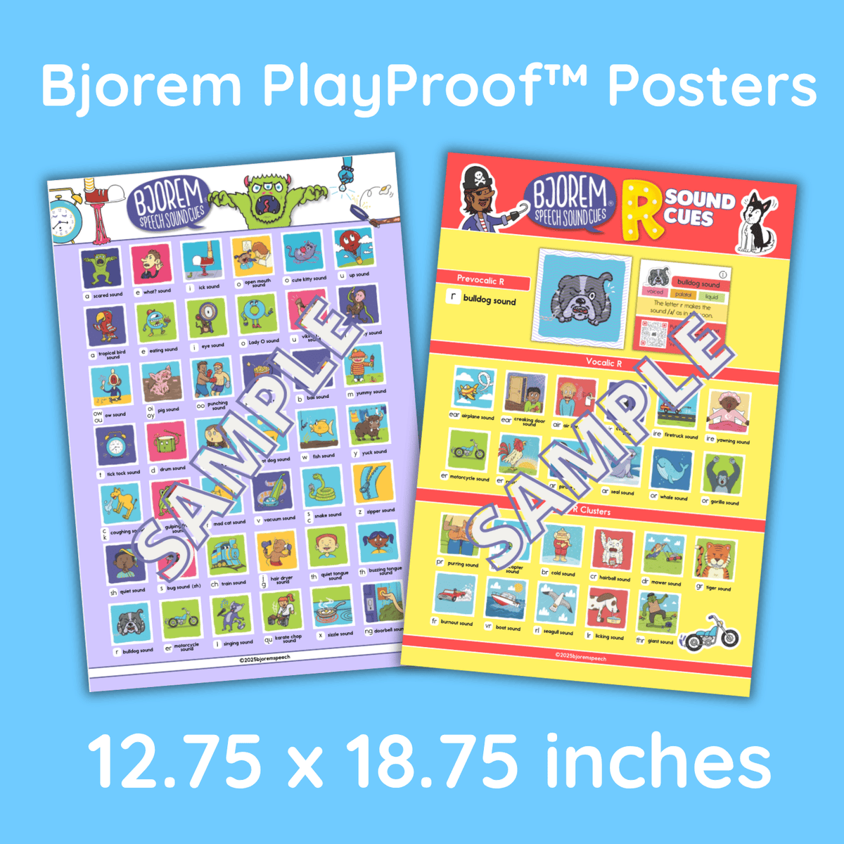 Bjorem PlayProof™ Speech Sound Cues Poster | Waterproof & Durable ...