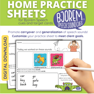 Bjorem Speech Customizable Home Practice Sheets - Speech Therapy ...