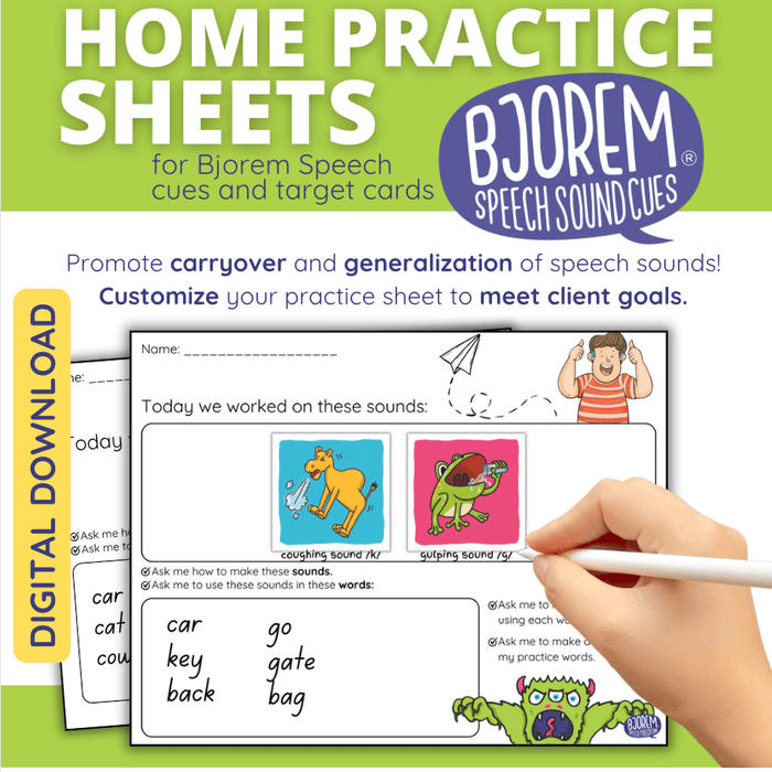 Bjorem Speech Customizable Home Practice Sheets - Speech Therapy ...