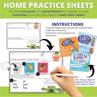 Bjorem Speech Customizable Home Practice Sheets - Speech Therapy ...