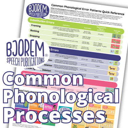 Common Phonological Patterns Chart {Bjorem Speech} - Free Digital Download Digital Download: Common Phonological Patterns Chart Best Speech Language Therapy Tools