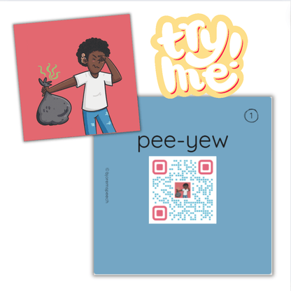Exclamatory Words with QR Code Sounds - Uh-Oh! Oh-No! Yay! Oops! Exclamatory Words Deck with QR Code Sounds for Kids Best Speech Language Therapy Tools