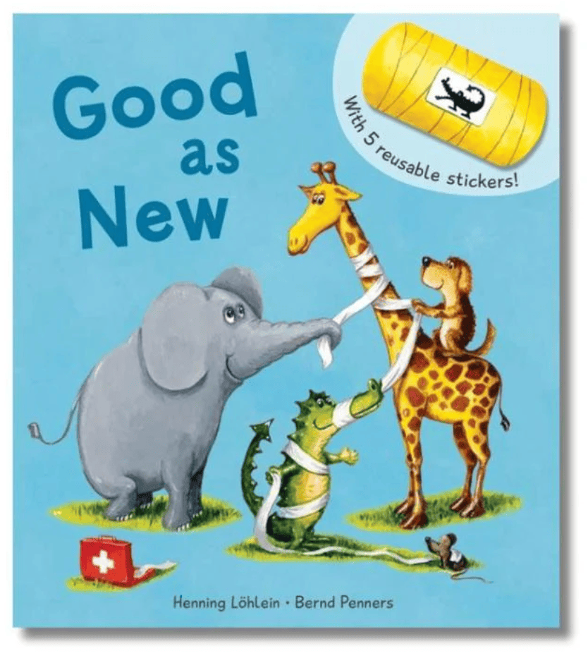 Good As New Board Book with Reusable Stickers Good As New Board Book with Reusable Stickers Best Speech Language Therapy Tools