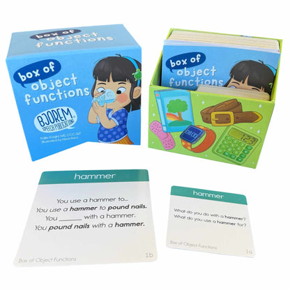 Box of Object Functions with the backs of the cards