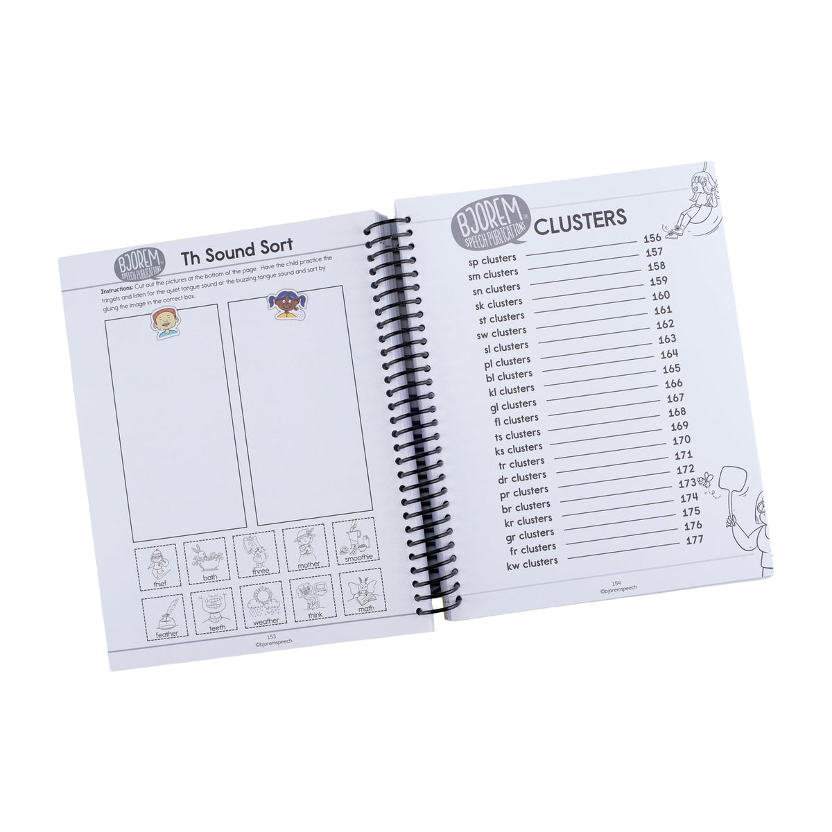 Word list pages from Box of Sounds in a Book