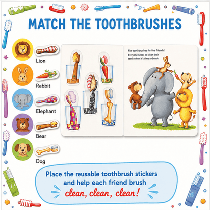 Time to Brush - Interactive Reusable Sticker Book Time to Brush - Interactive Reusable Sticker Book Best Speech Language Therapy Tools