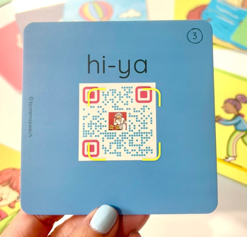 Hi-ya Exclamatory Words card with QR code