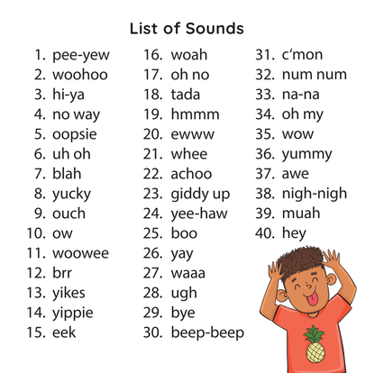 List of 40 exclamatory words in the deck
