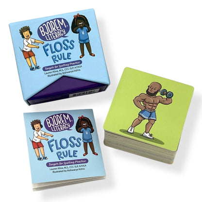 Floss Rule boxes with a stack of cards