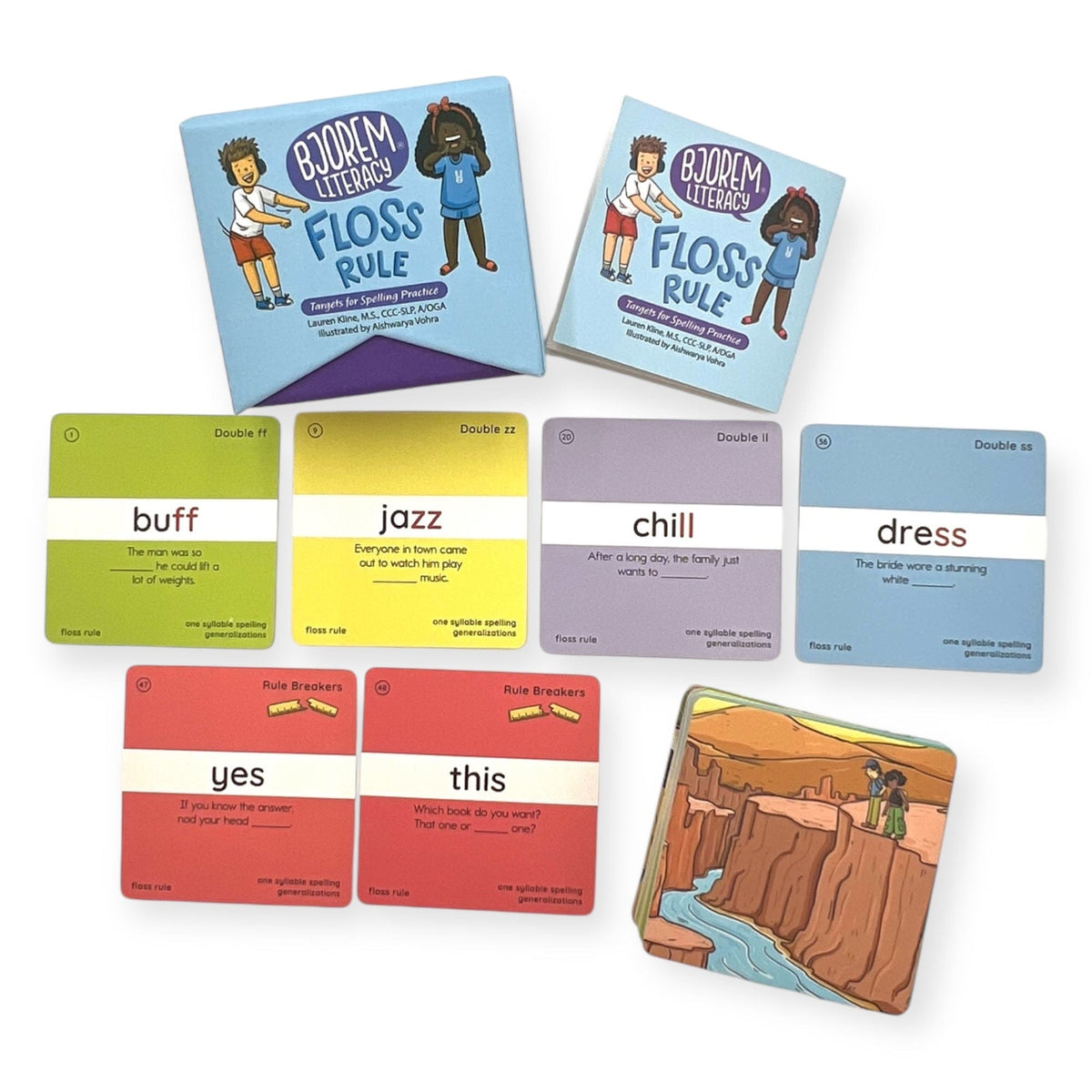 Floss Rule box with cards, front and back