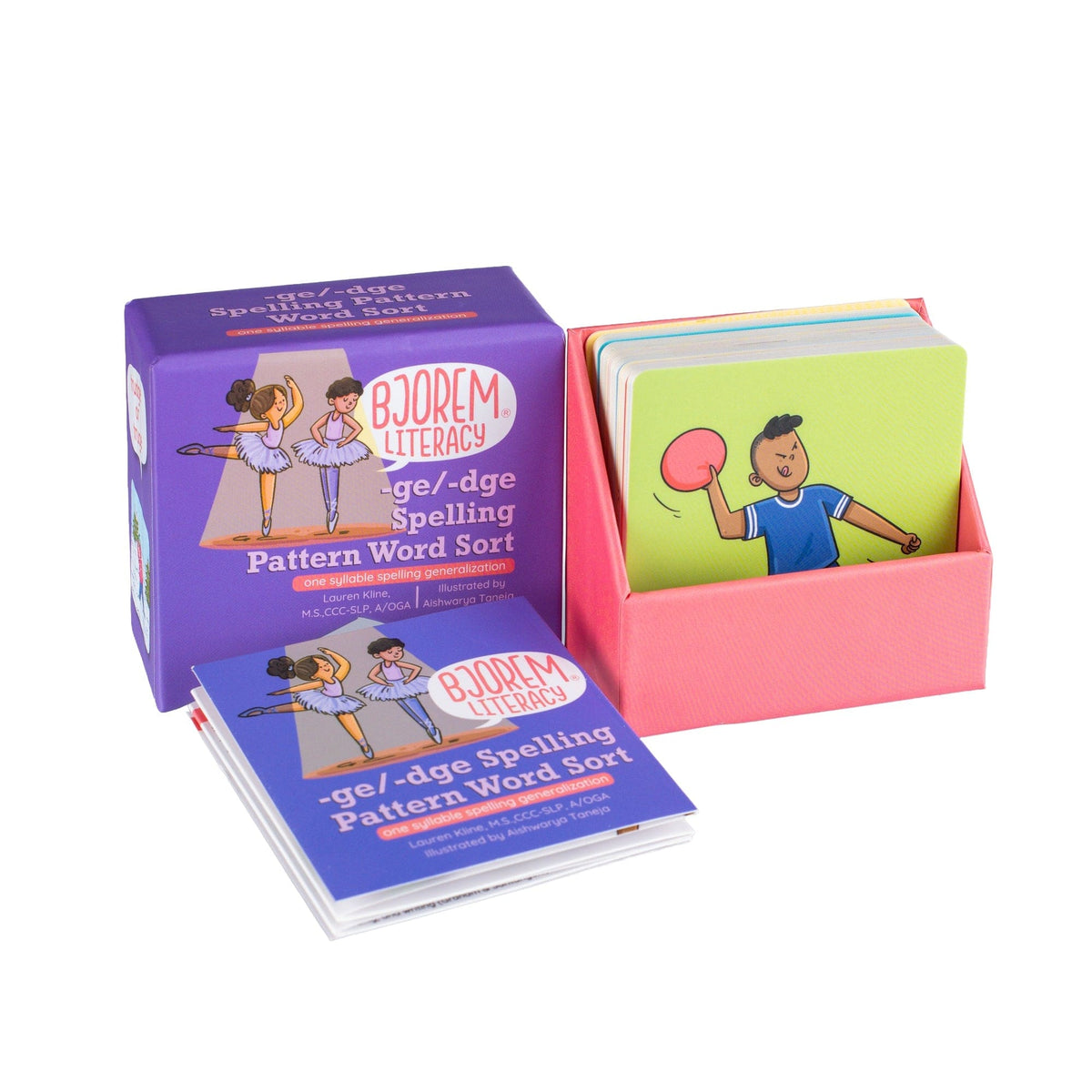 Open box of the Bjorem Literacy soft G ge and dge spelling pattern word sort