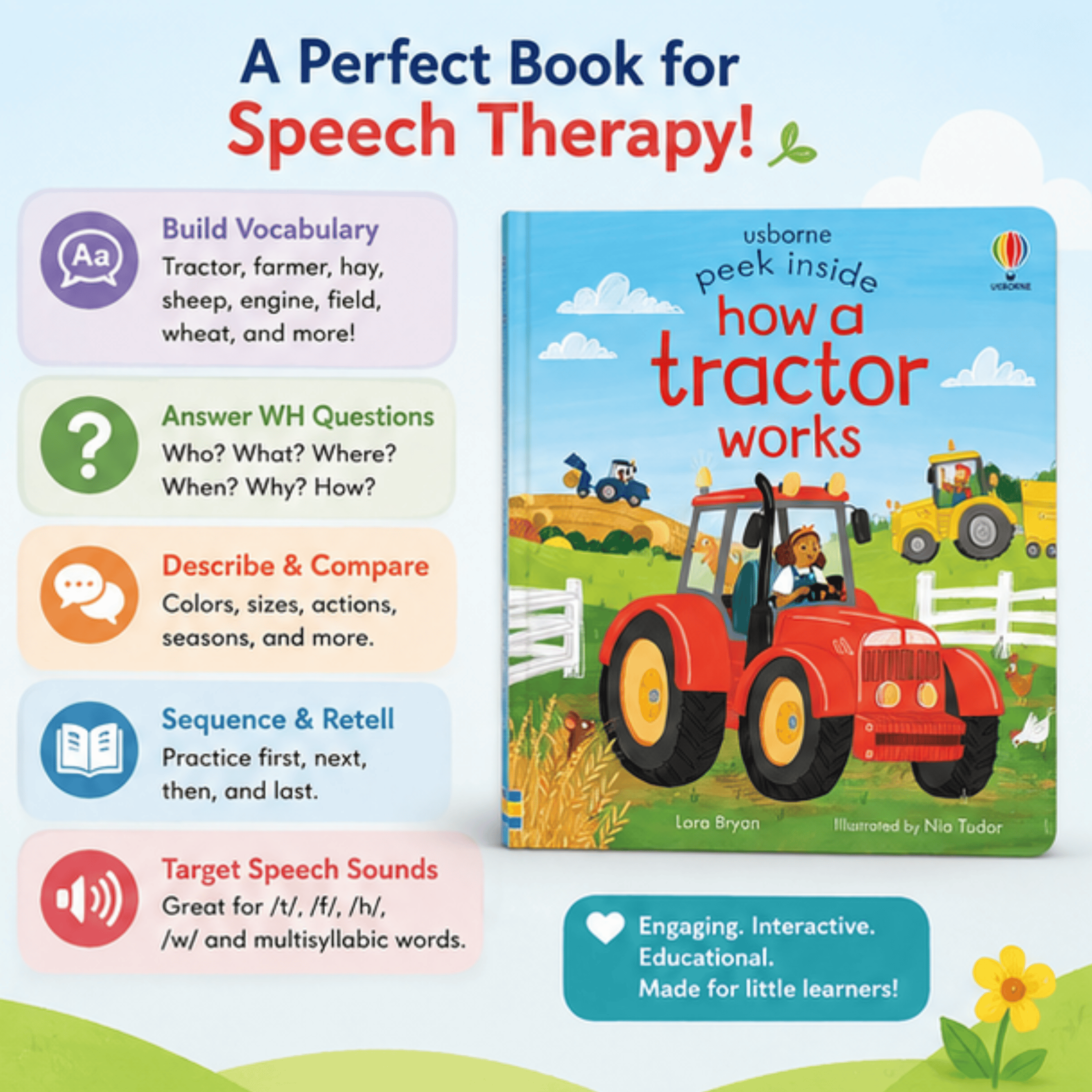 Peek Inside How a Tractor Works : Lift-a Flap Peek Inside How a Tractor Works : Lift-a Flap Best Speech Language Therapy Tools