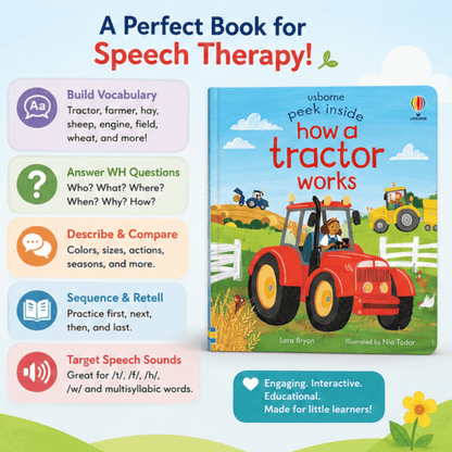 Peek Inside How a Tractor Works : Lift-a Flap Peek Inside How a Tractor Works : Lift-a Flap Best Speech Language Therapy Tools