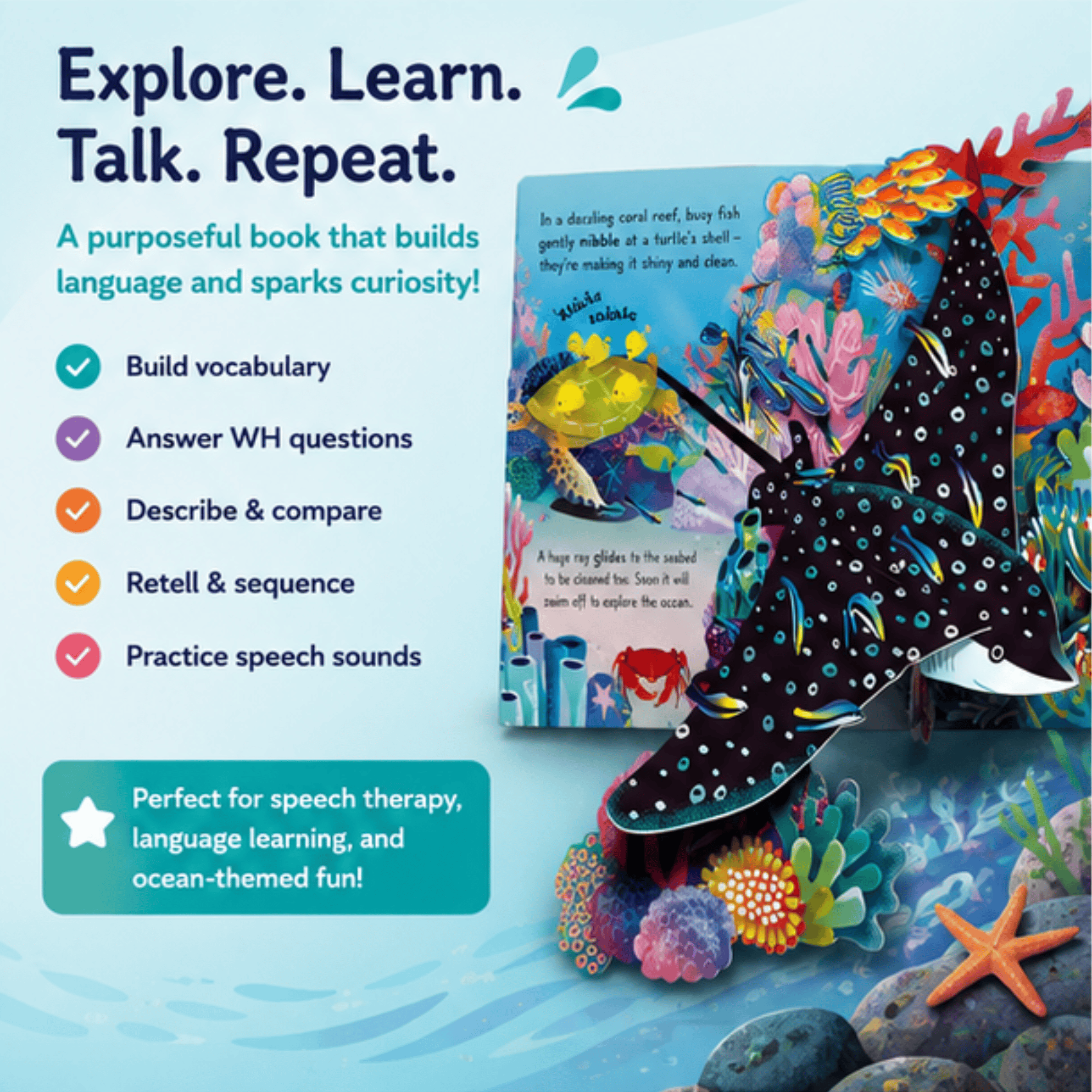Pop-Up Ocean: An Interactive Underwater Adventure Book Pop-Up Ocean: An Interactive Underwater Adventure Book Best Speech Language Therapy Tools
