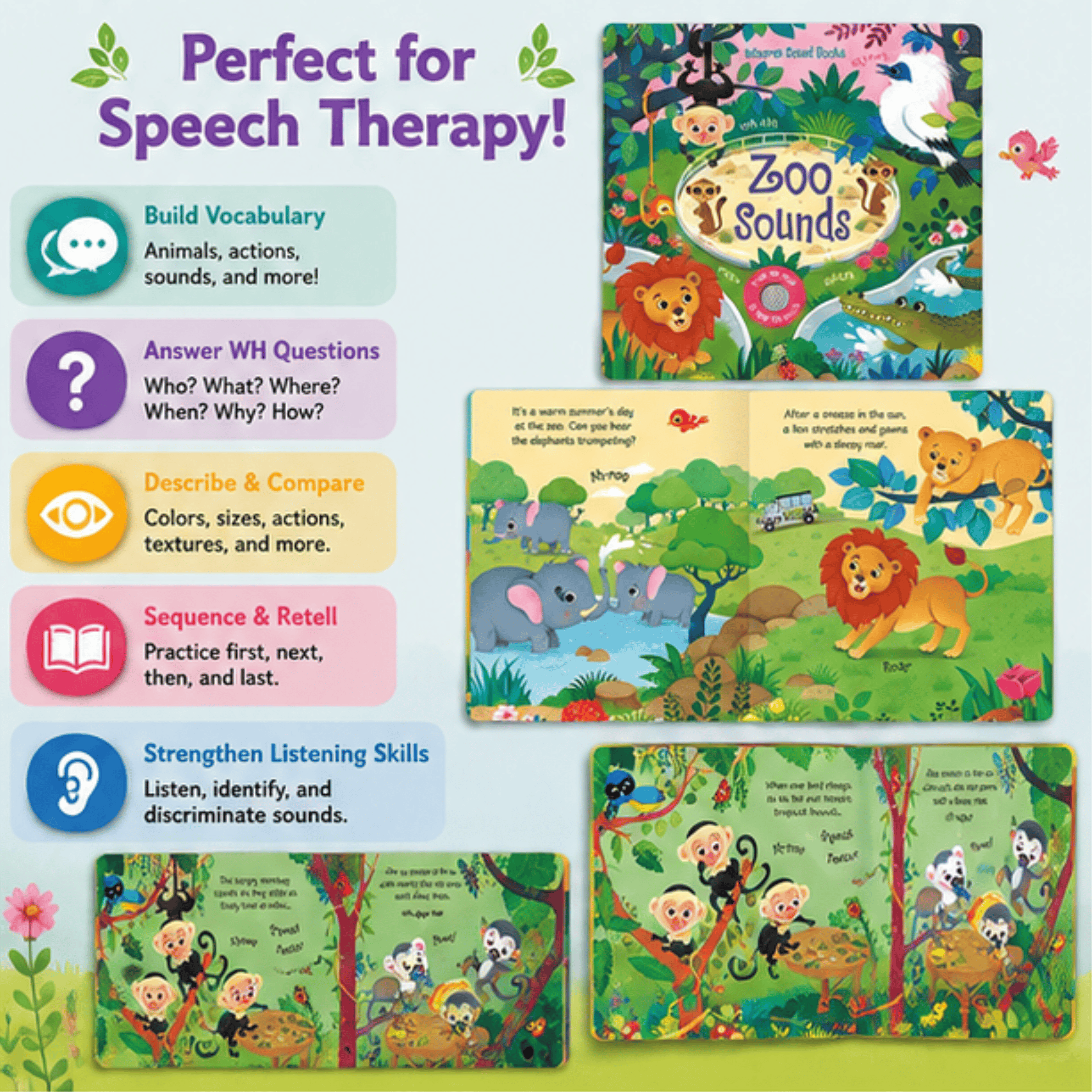 Zoo Sounds: Interactive Animal Sound Book – Bjorem Speech®