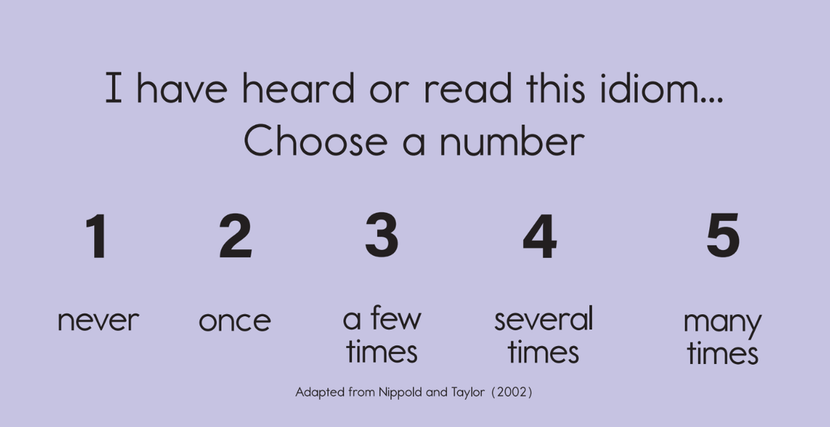 How often have you heard or read this idiom? Choose a number