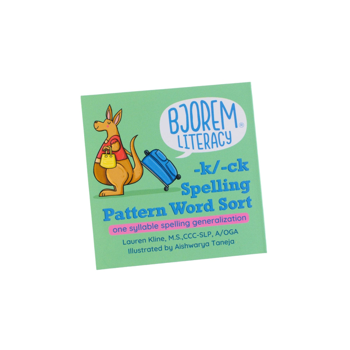 K and CK spelling pattern word sort box at an angle