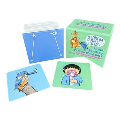 K and CK word sort box with sample picture cards