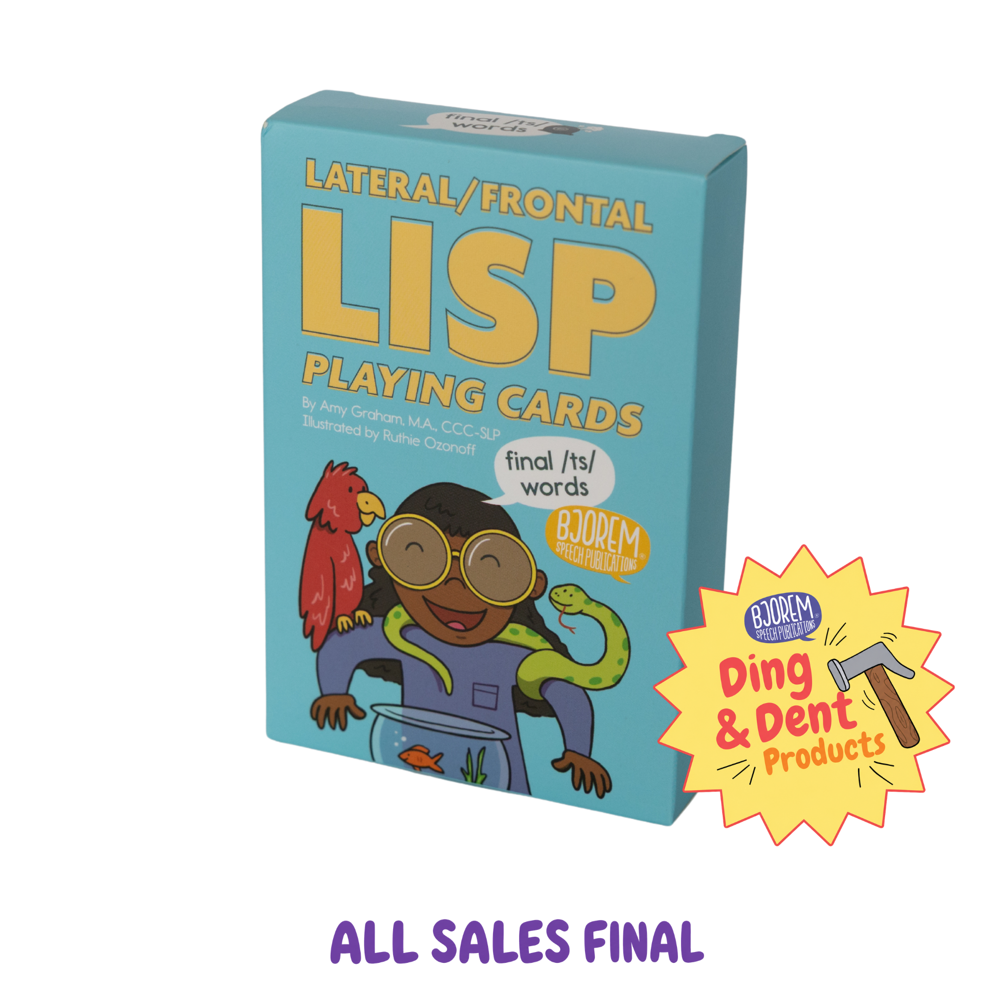 DING AND DENT: Lateral/Frontal Lisp Playing Cards - Final /ts/ words