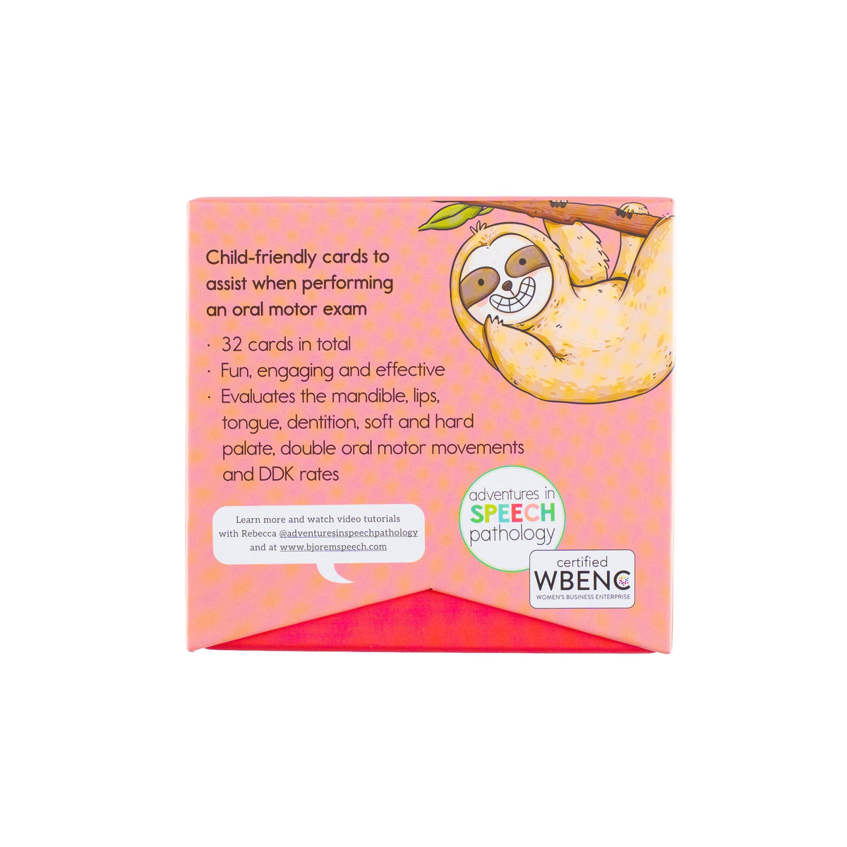 Back of the Oral Motor Assessment box