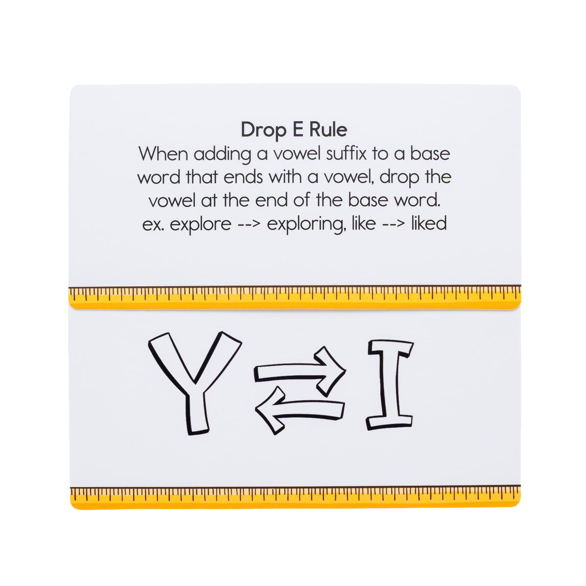 Drop E rule card from Prefixes, Suffixes and Bases