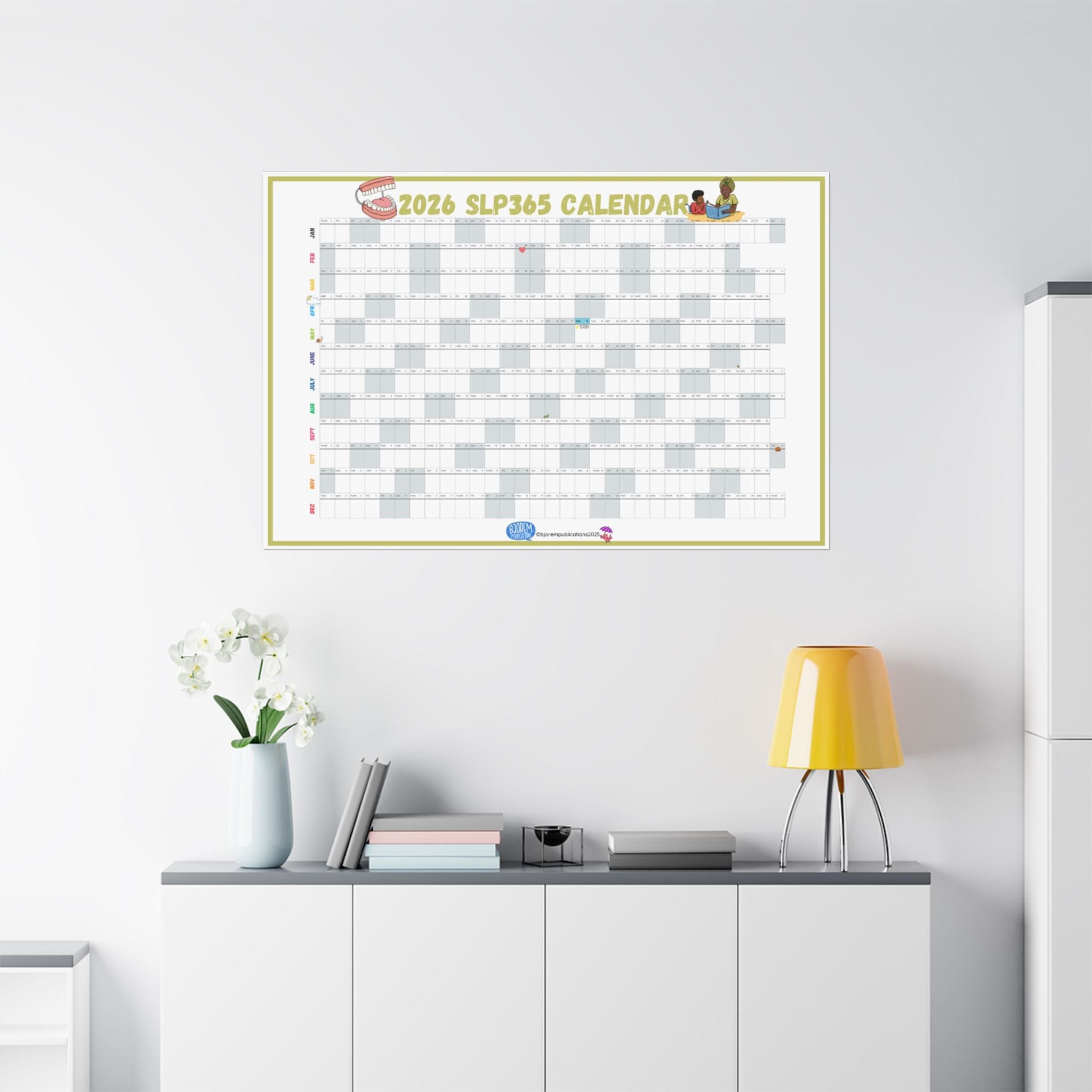 2026 SLP365 BIG Wall Calendar - Pick Your Size Big 2026 SLP365 Wall Calendar - Choose Your Size Best Speech Language Therapy Tools
