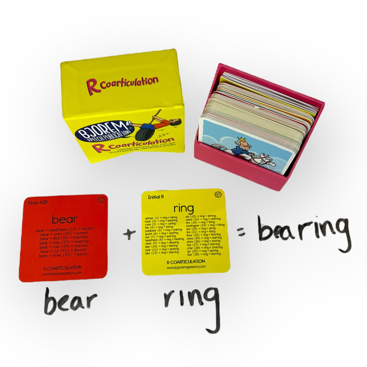 R Coarticulation bear plus ring word cards