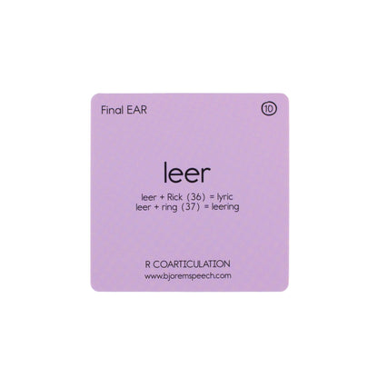 Leer word card from R Coarticulation