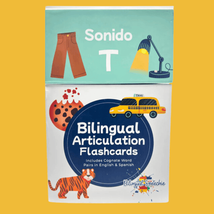 Sonido T bilingual articulation flashcards for speech therapy