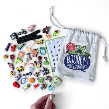 2nd Edition Bjorem Speech Sound Cue Minis by The Speech Tree with drawstring bag