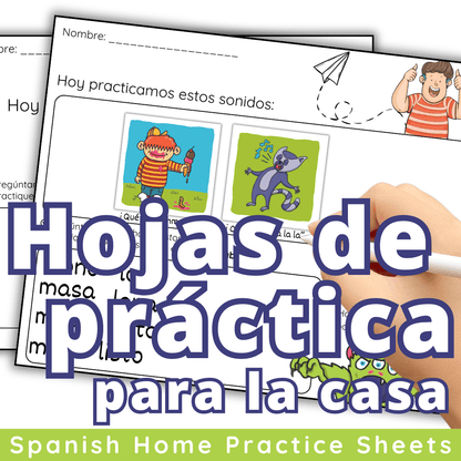 Hojas de practica para la casa, Bjorem Spanish home practice sheets