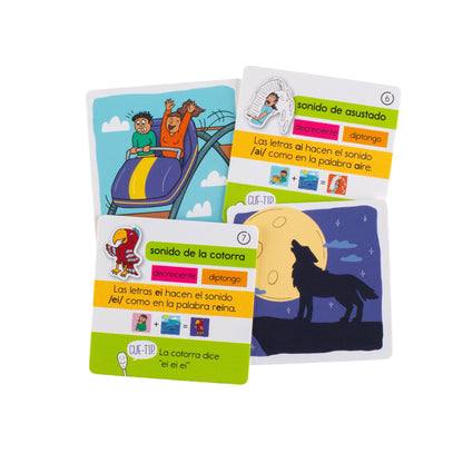 Spanish Speech Sound Cues cards, front and back