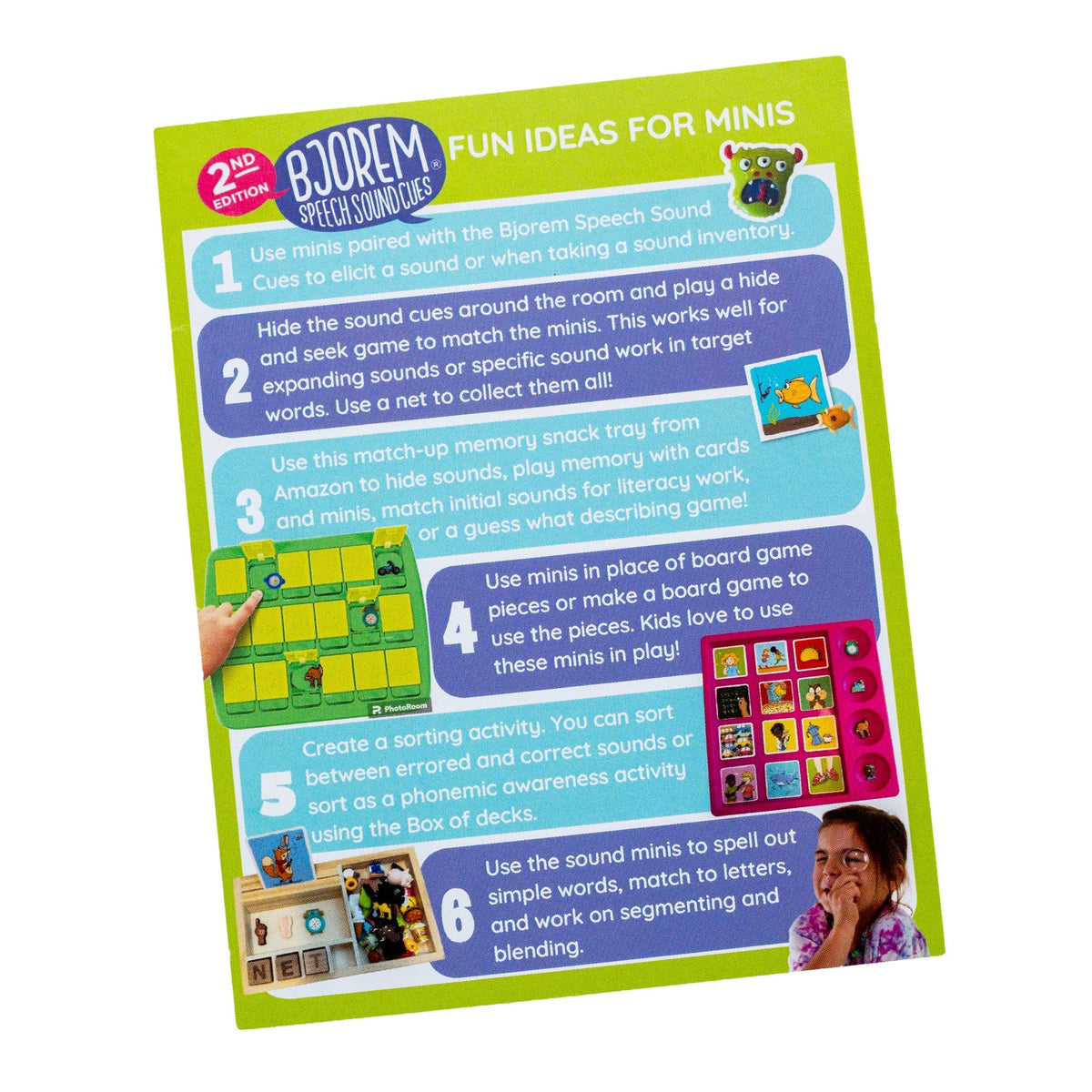 Spatial Concepts minis insert card with fun ideas