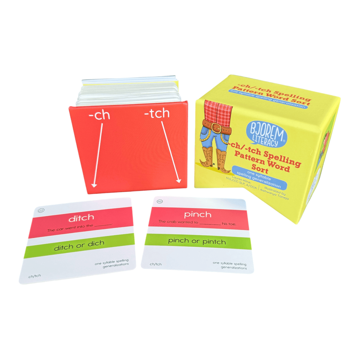 CH and TCH spelling sort box with cards