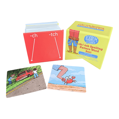 CH and TCH spelling sort box with picture cards