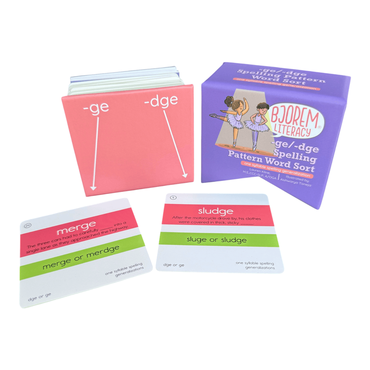 Backs of the GE and DGE spelling sort cards