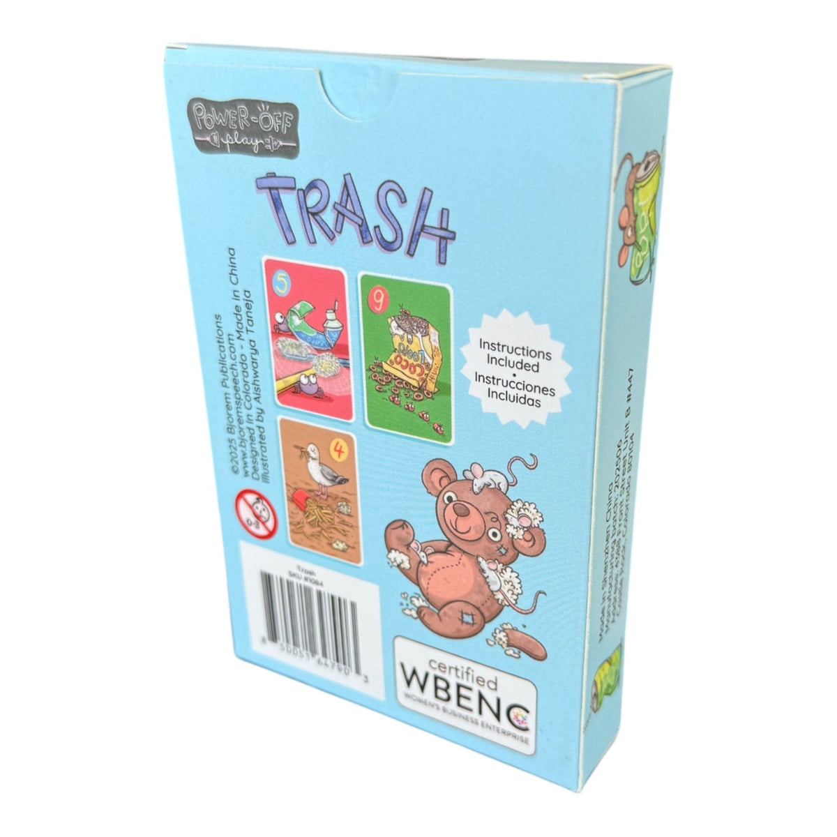 Back of the Trash card game box